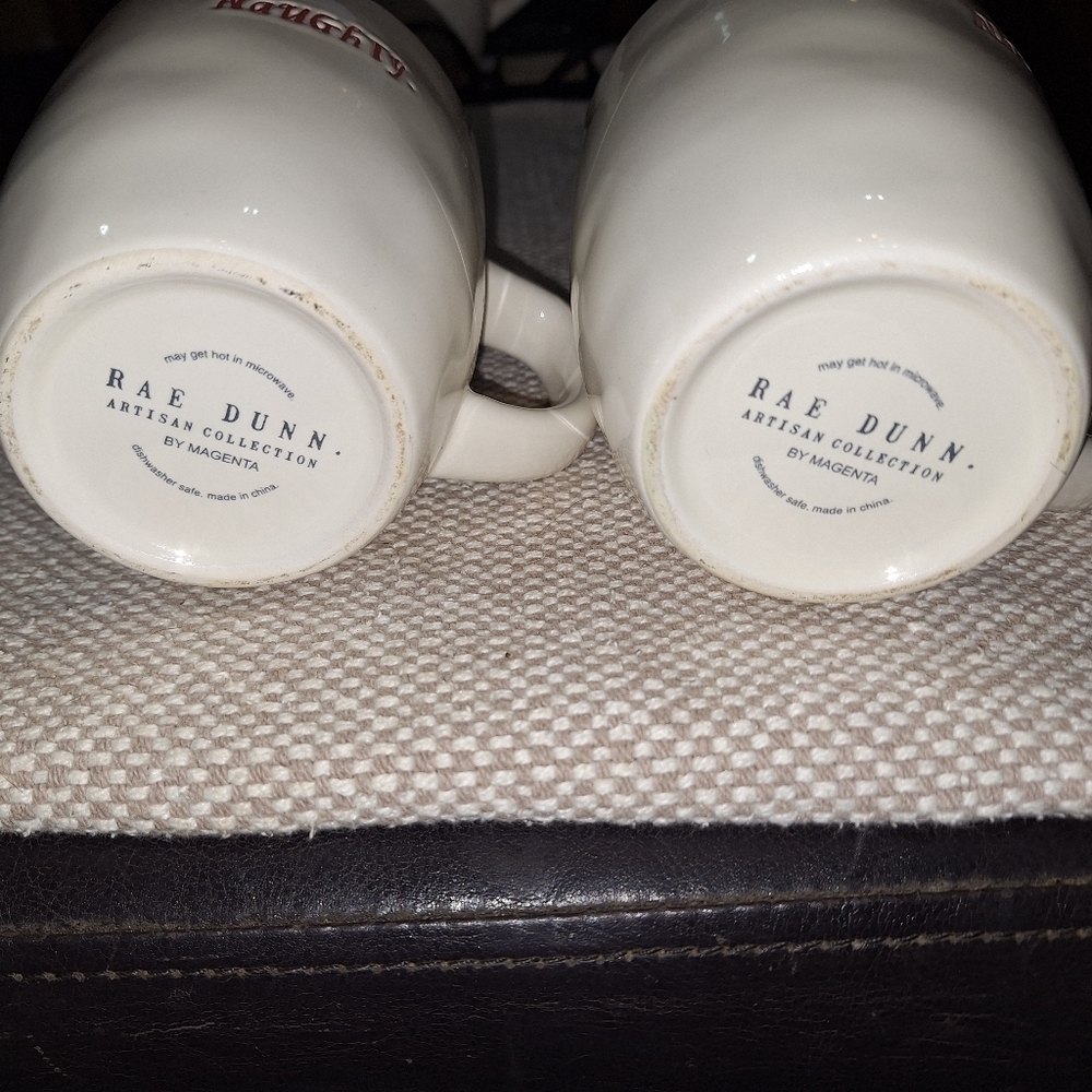 A set of Rae Dunn "Naughty" and "Nice" coffee cups. Pre-loved in excellent shape - Picture 2 of 3